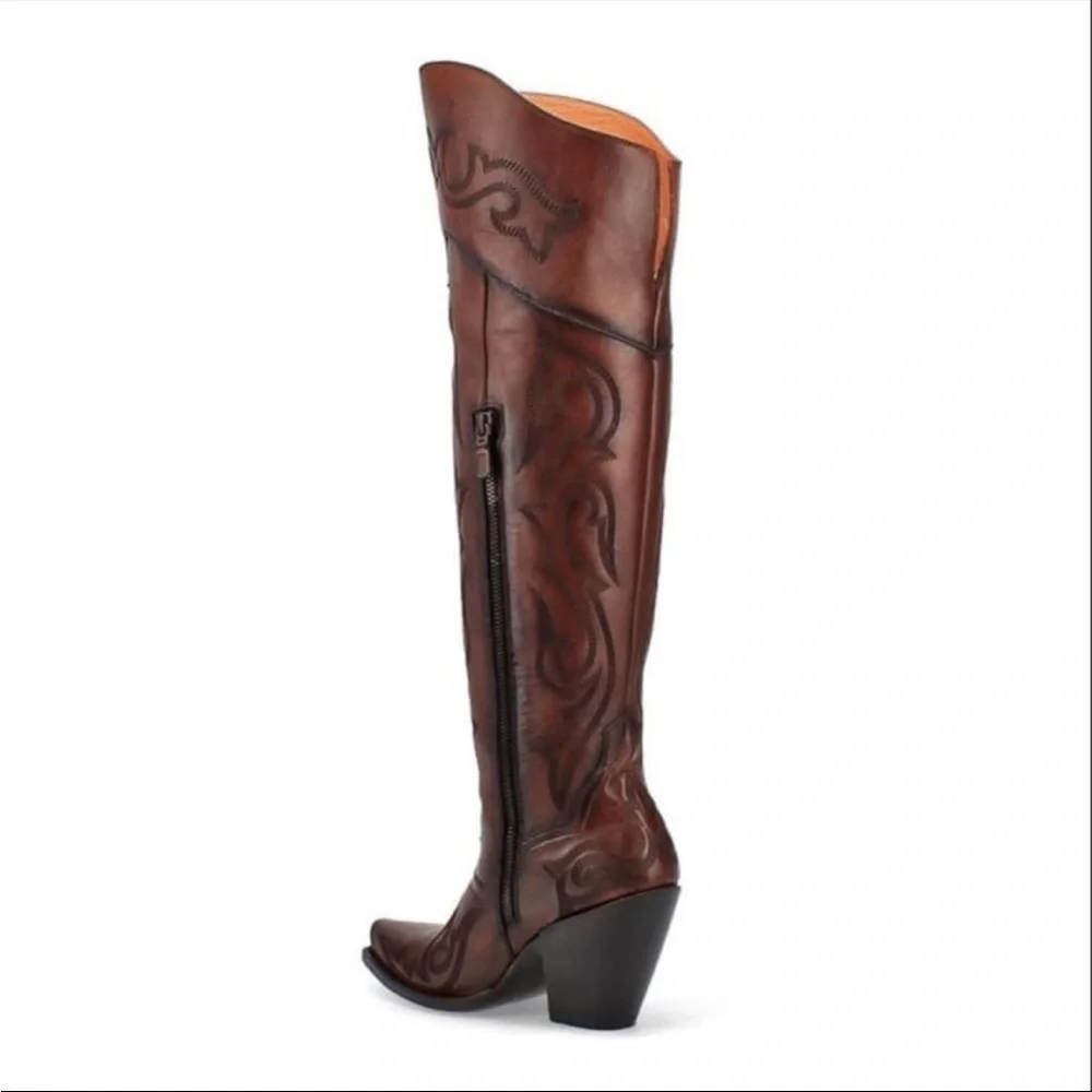 Dan Post Women’s Seductress Western Leather Thigh-High Boots - Snip Toe